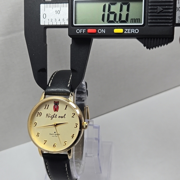 Womens Kate Spade New York Night Owl Watch New Battery Rare Gold Tone Black - Picture 5 of 11